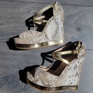 Snake Print Wedge